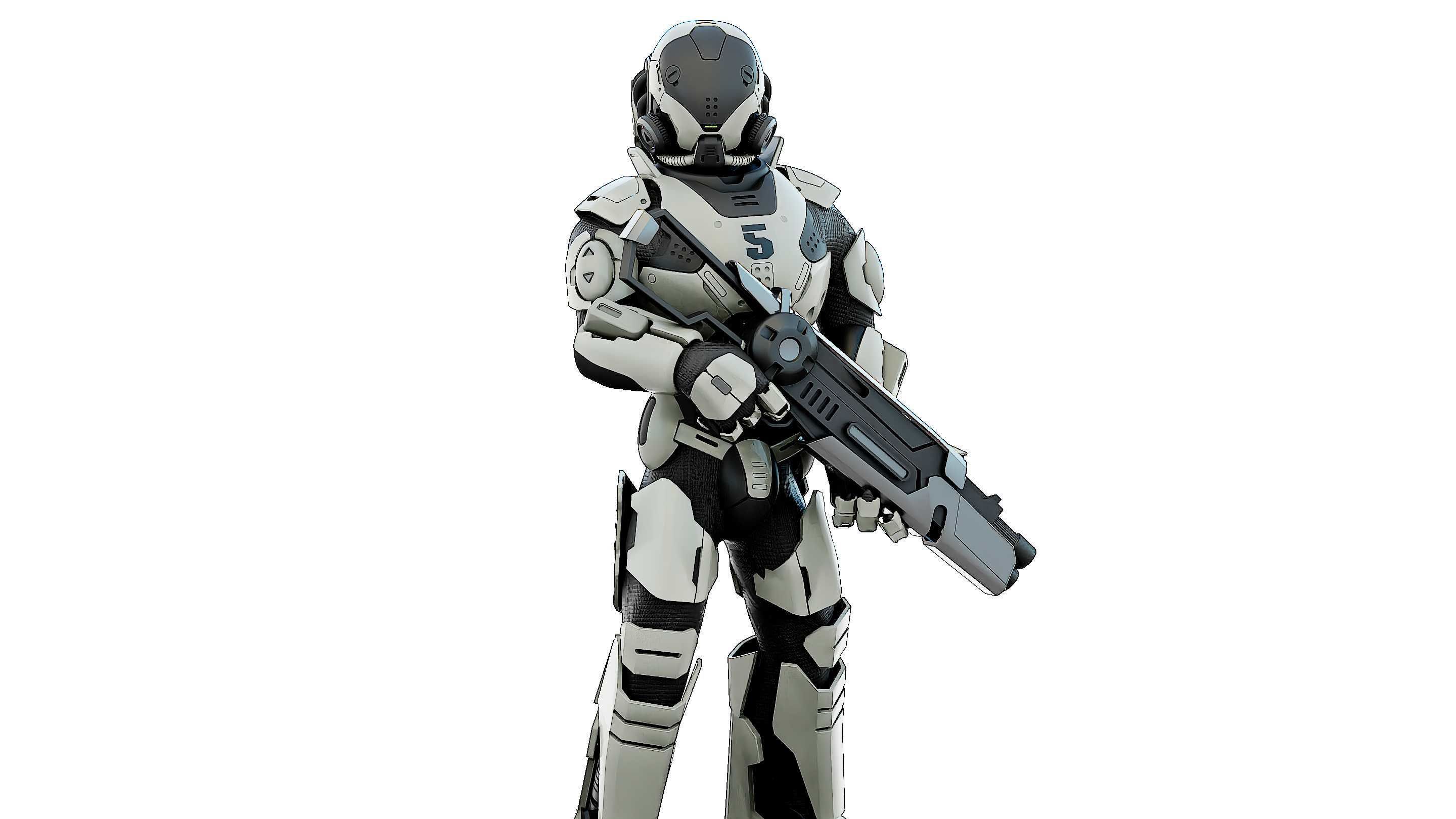 CYBORG SOLDIER RX-5 Rigged for Unreal Engine - Unity - MIXAMO 3D model_3