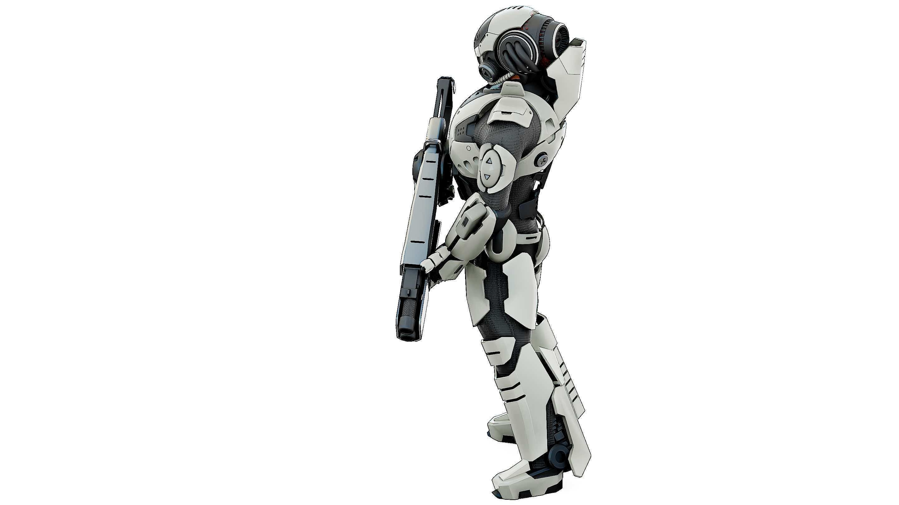 CYBORG SOLDIER RX-5 Rigged for Unreal Engine - Unity - MIXAMO 3D model_17