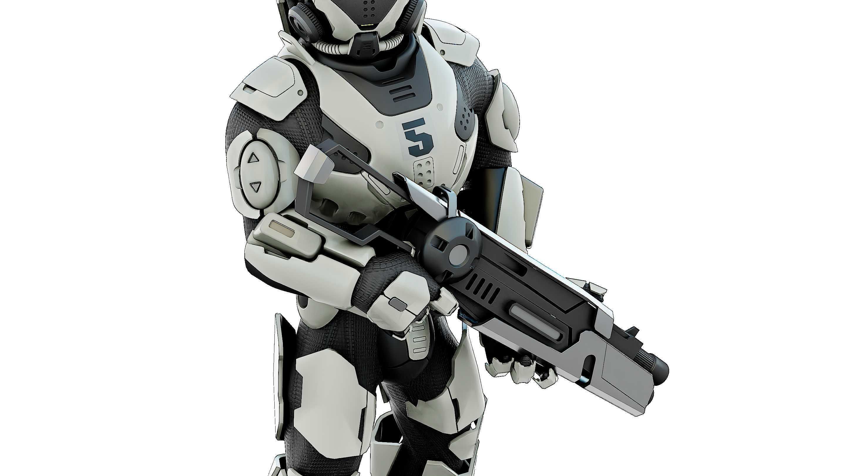 CYBORG SOLDIER RX-5 Rigged for Unreal Engine - Unity - MIXAMO 3D model_29