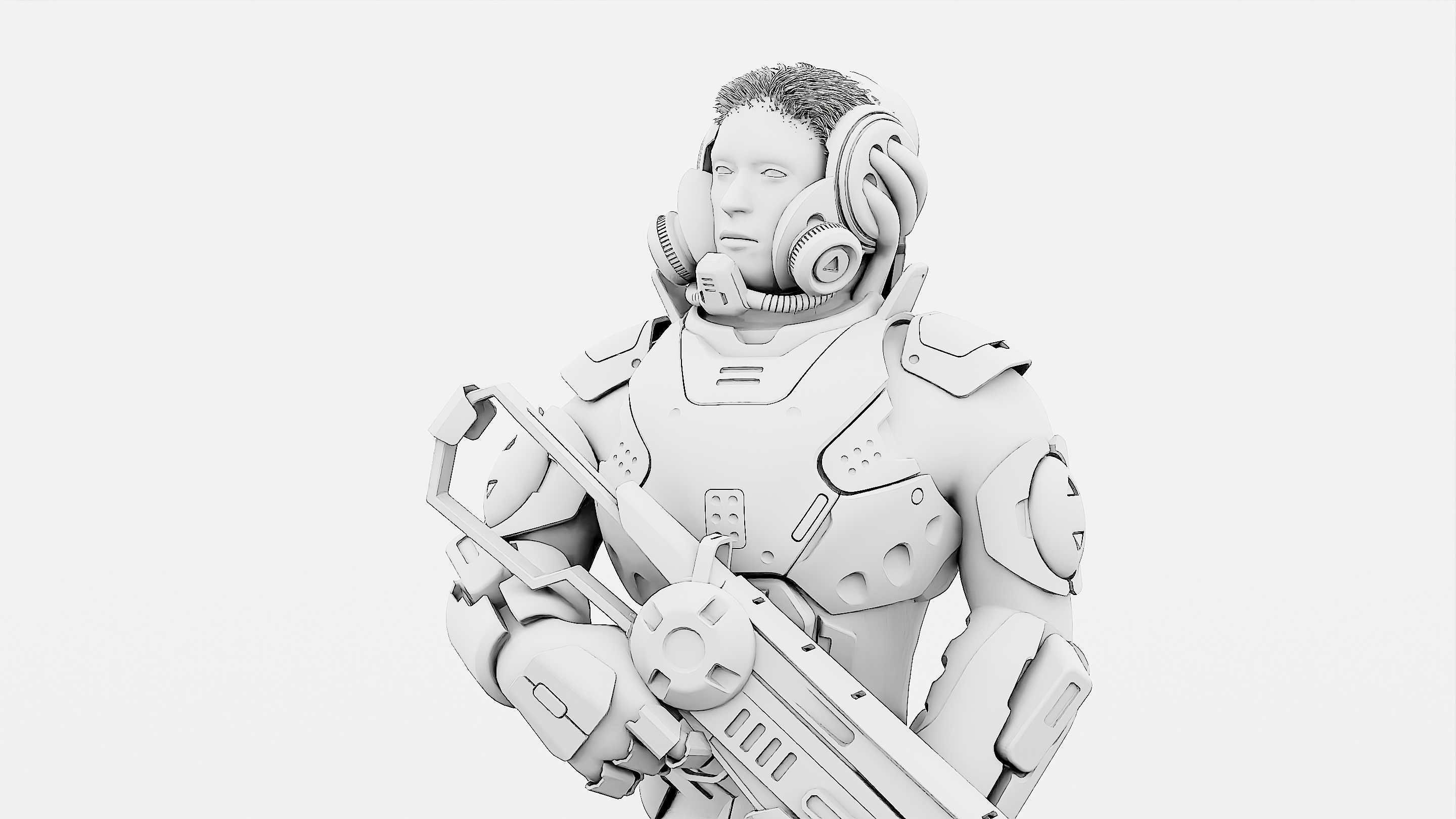 CYBORG SOLDIER RX-5 Rigged for Unreal Engine - Unity - MIXAMO 3D model_35