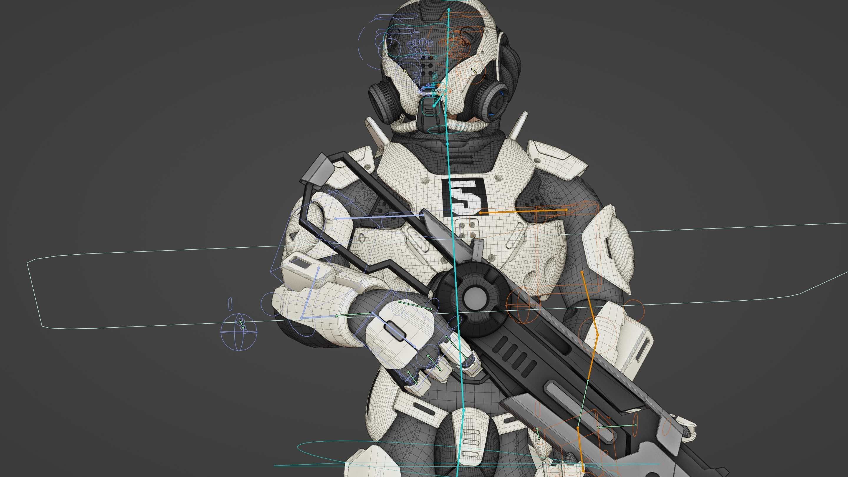 CYBORG SOLDIER RX-5 Rigged for Unreal Engine - Unity - MIXAMO 3D model_39