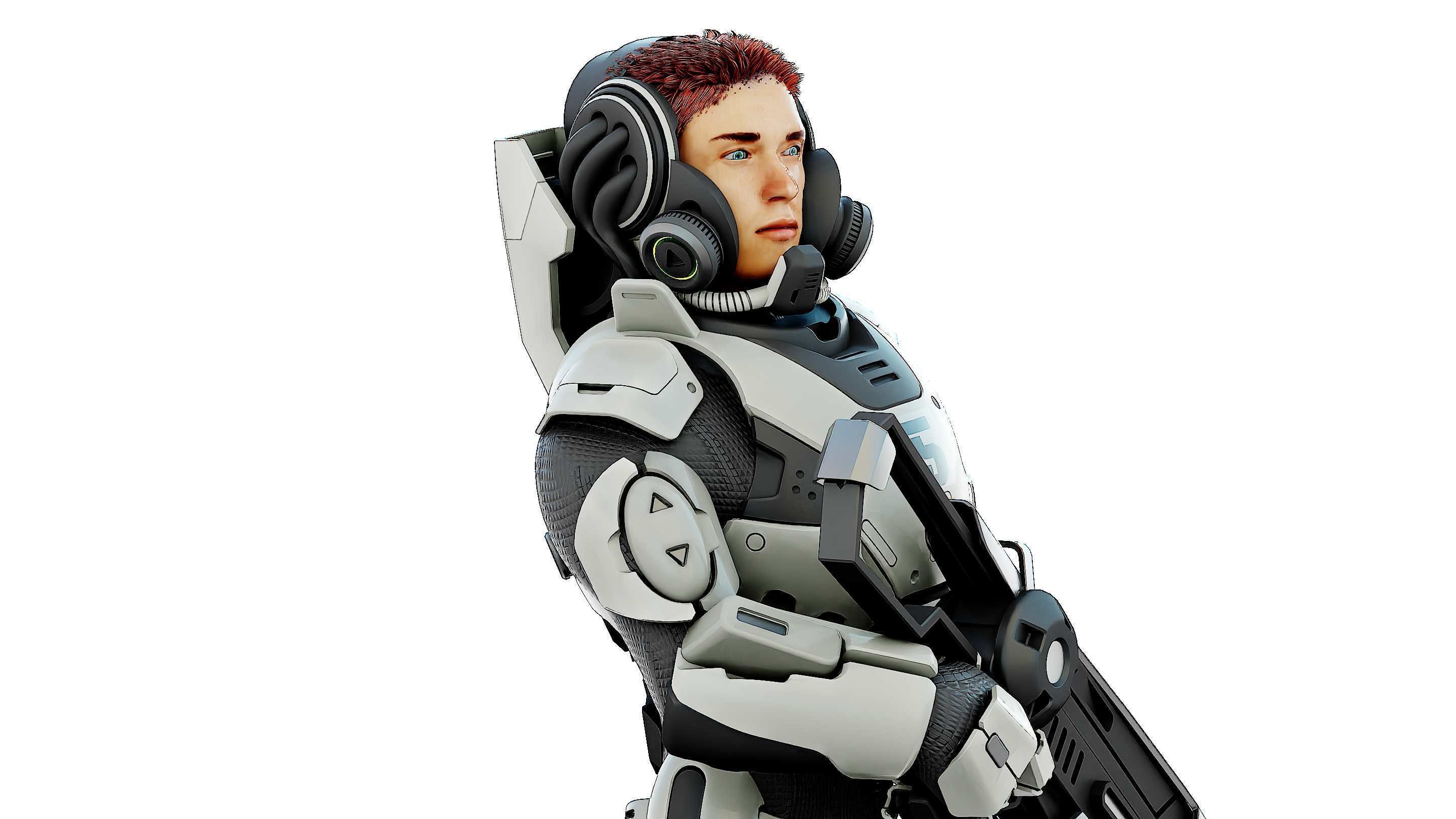 CYBORG SOLDIER RX-5 Rigged for Unreal Engine - Unity - MIXAMO 3D model_24