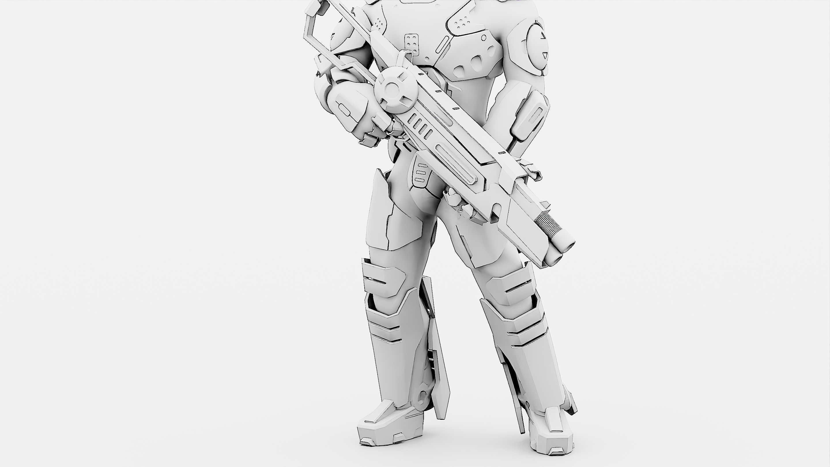 CYBORG SOLDIER RX-5 Rigged for Unreal Engine - Unity - MIXAMO 3D model_36