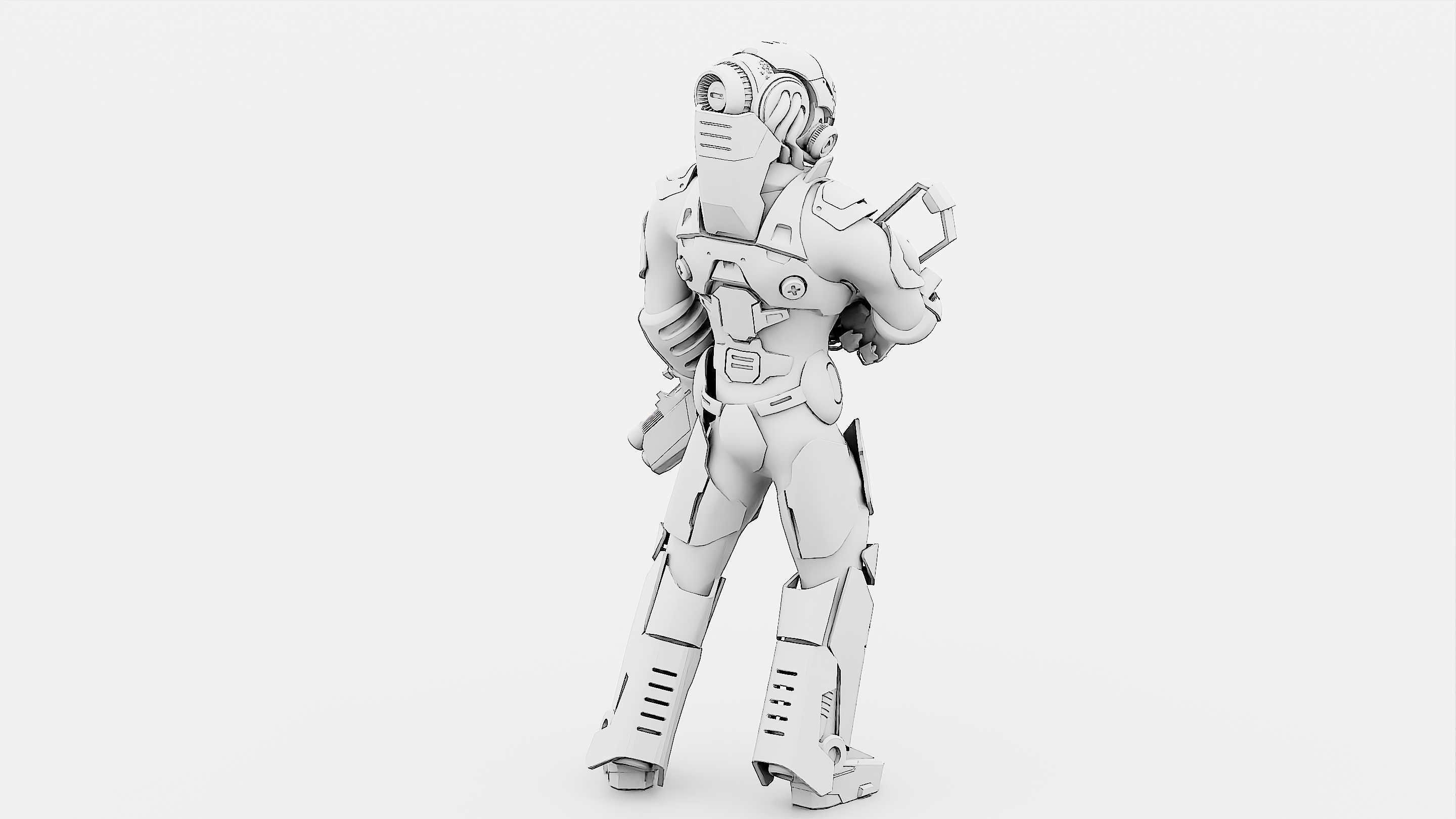 CYBORG SOLDIER RX-5 Rigged for Unreal Engine - Unity - MIXAMO 3D model_33