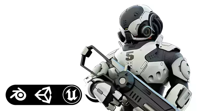 CYBORG SOLDIER RX-5 Rigged for Unreal Engine - Unity - MIXAMO 3D model CYBORG SOLDIER RX-5 Rigged for Unreal Engine - Unity - MIXAMO 3D model