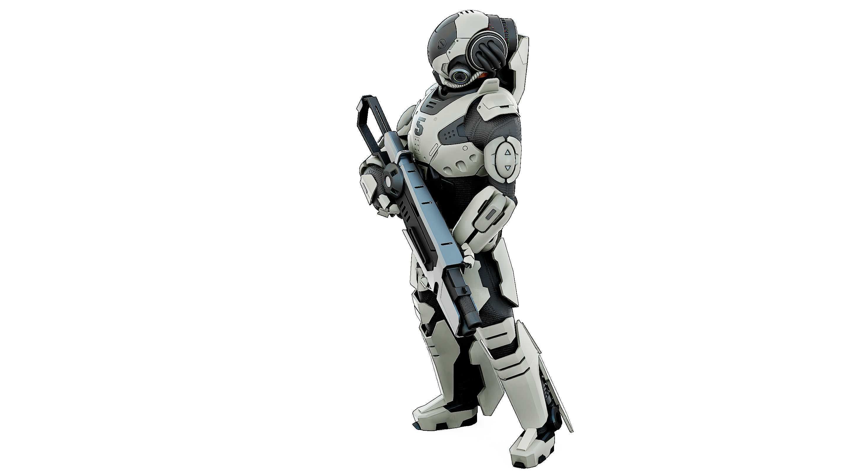 CYBORG SOLDIER RX-5 Rigged for Unreal Engine - Unity - MIXAMO 3D model_19