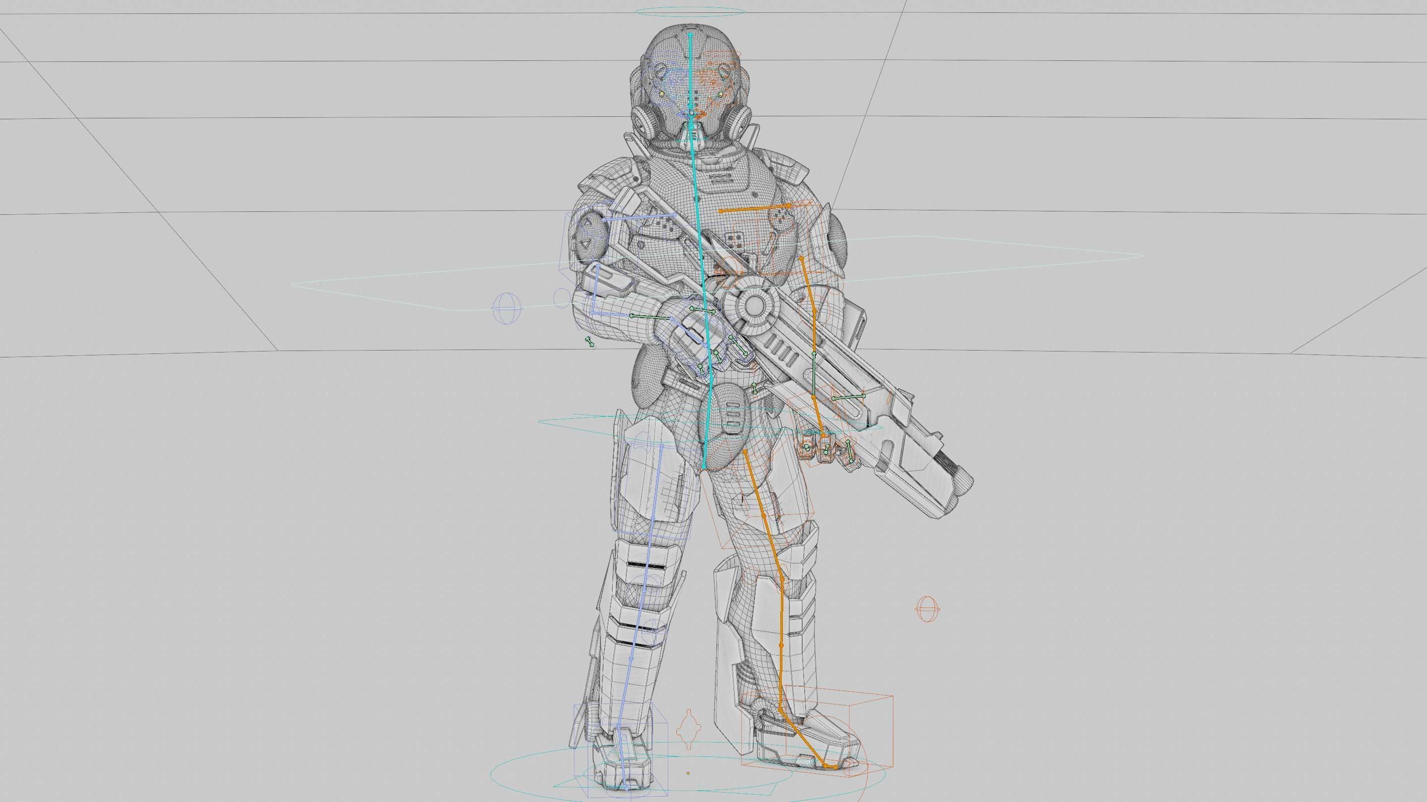 CYBORG SOLDIER RX-5 Rigged for Unreal Engine - Unity - MIXAMO 3D model_42