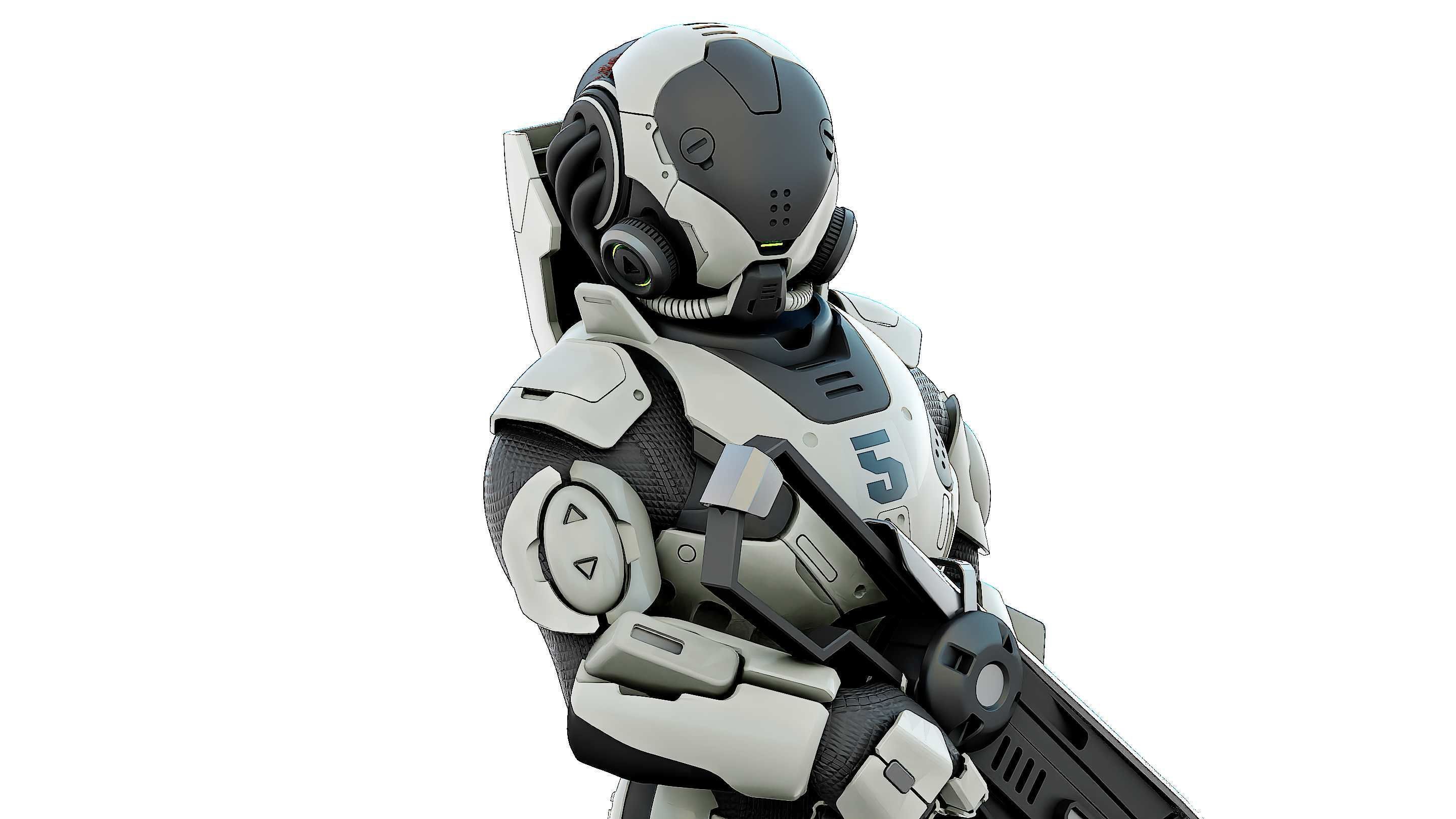 CYBORG SOLDIER RX-5 Rigged for Unreal Engine - Unity - MIXAMO 3D model_23