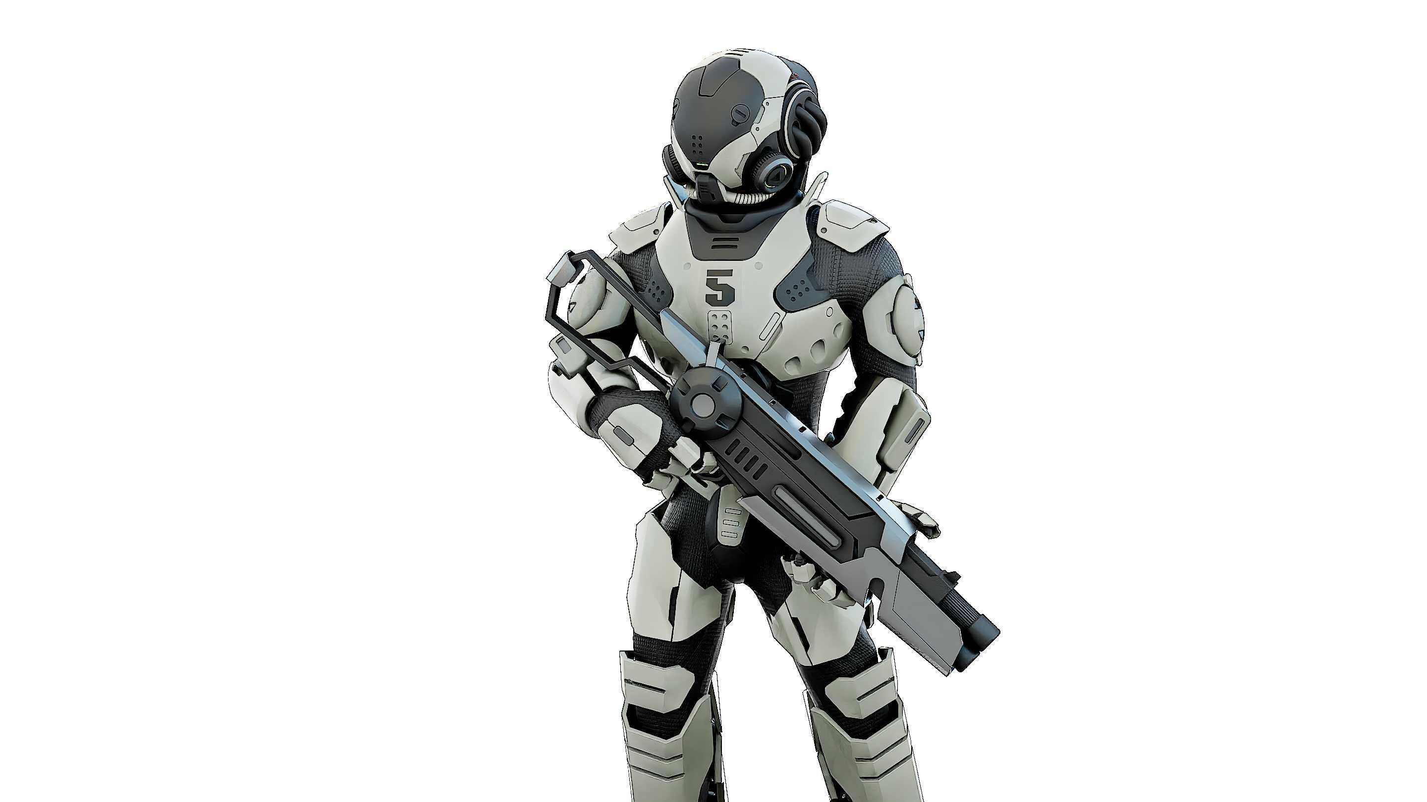 CYBORG SOLDIER RX-5 Rigged for Unreal Engine - Unity - MIXAMO 3D model_22