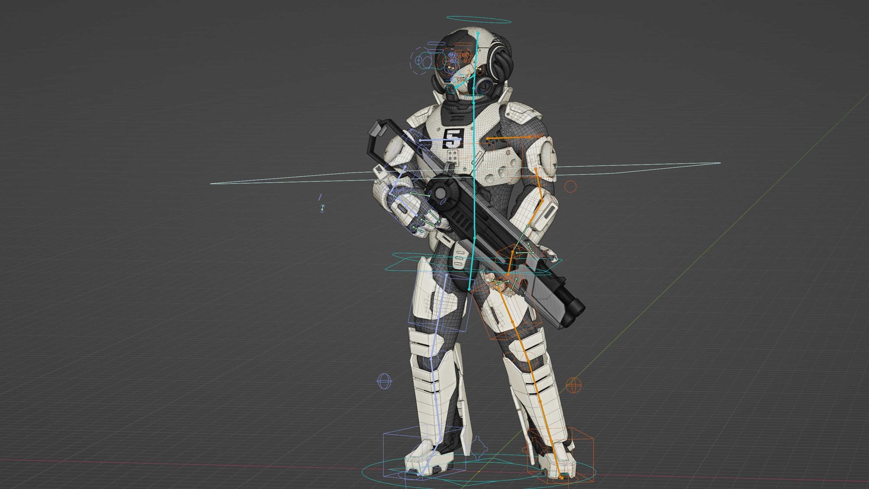 CYBORG SOLDIER RX-5 Rigged for Unreal Engine - Unity - MIXAMO 3D model_37