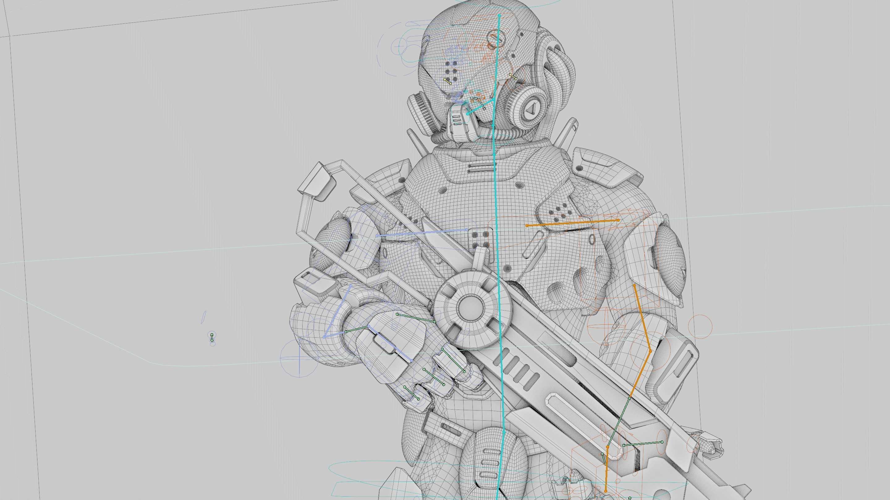 CYBORG SOLDIER RX-5 Rigged for Unreal Engine - Unity - MIXAMO 3D model_40