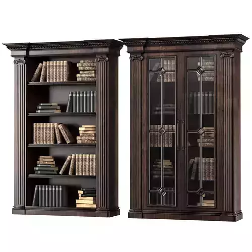 blk wood classical bookcase art 0015