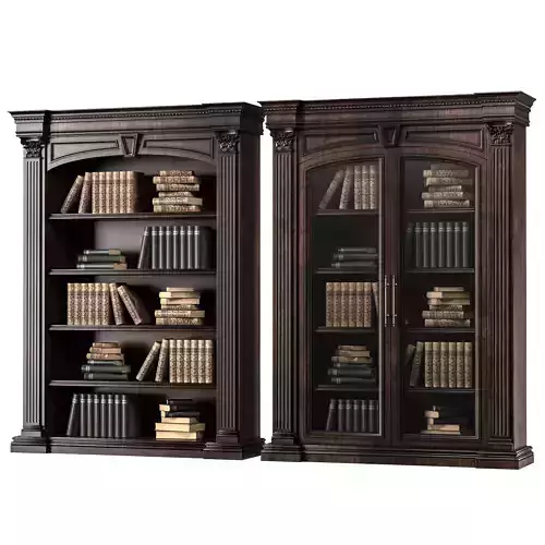 blk wood classical bookcase art 0013