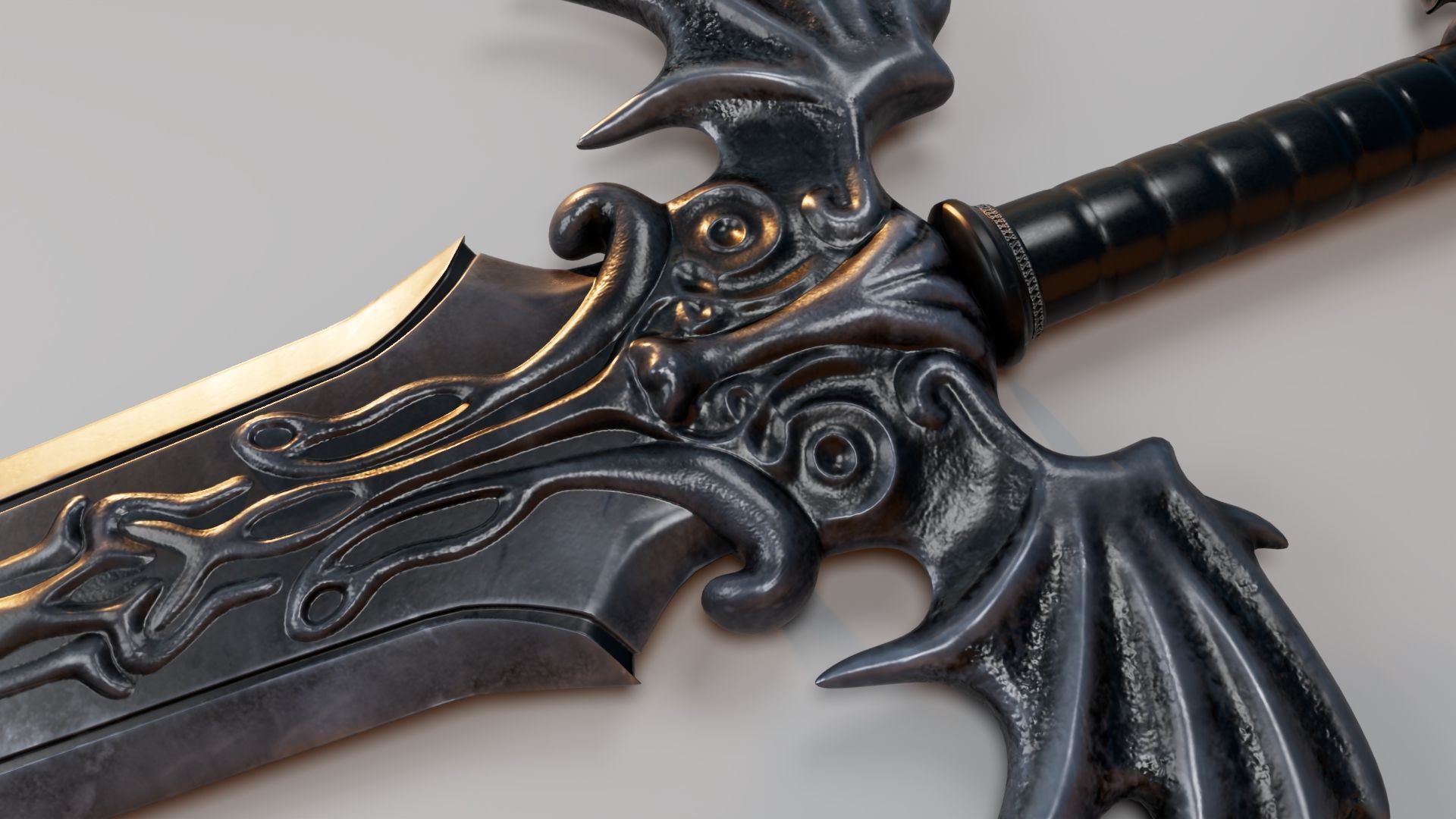 Dragon Sword Game Asset Low-poly 3D model_6