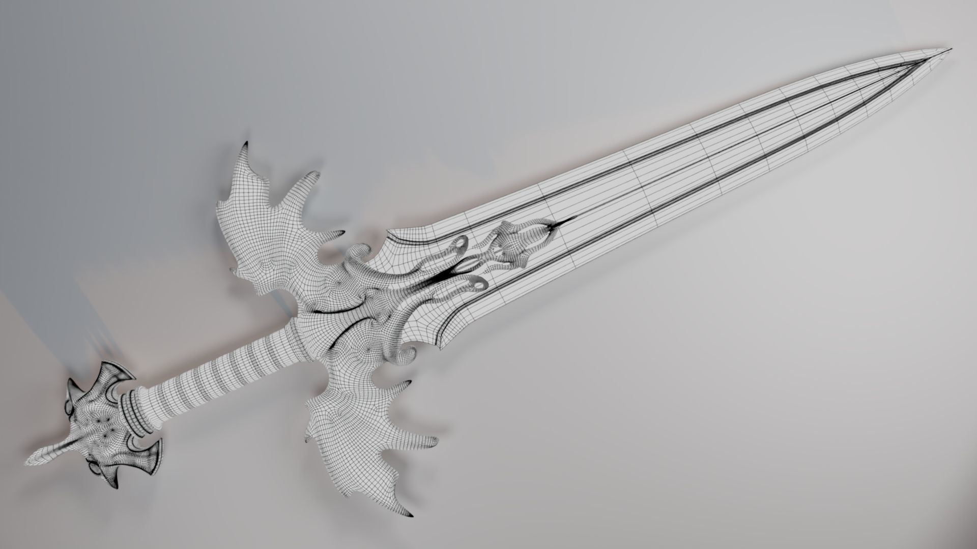 Dragon Sword Game Asset Low-poly 3D model_1