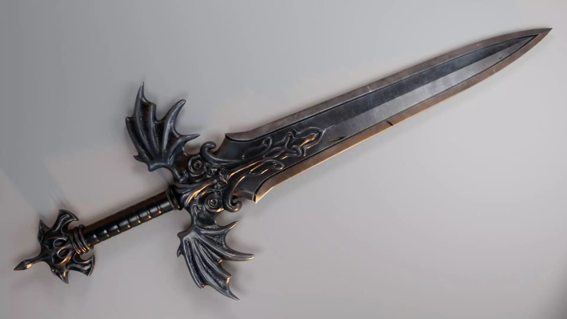 Dragon Sword Game Asset Low-poly 3D model_0
