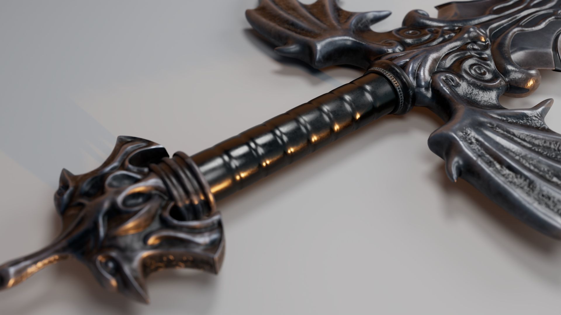 Dragon Sword Game Asset Low-poly 3D model_2