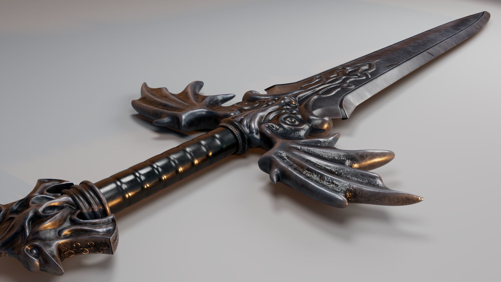 Dragon Sword Game Asset Low-poly 3D model_4