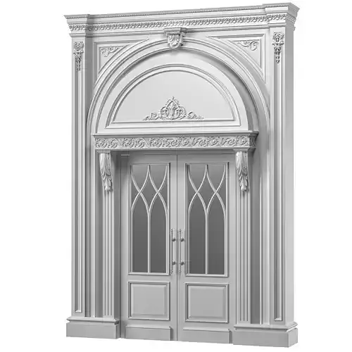 blk wood classcial exterior door art 002