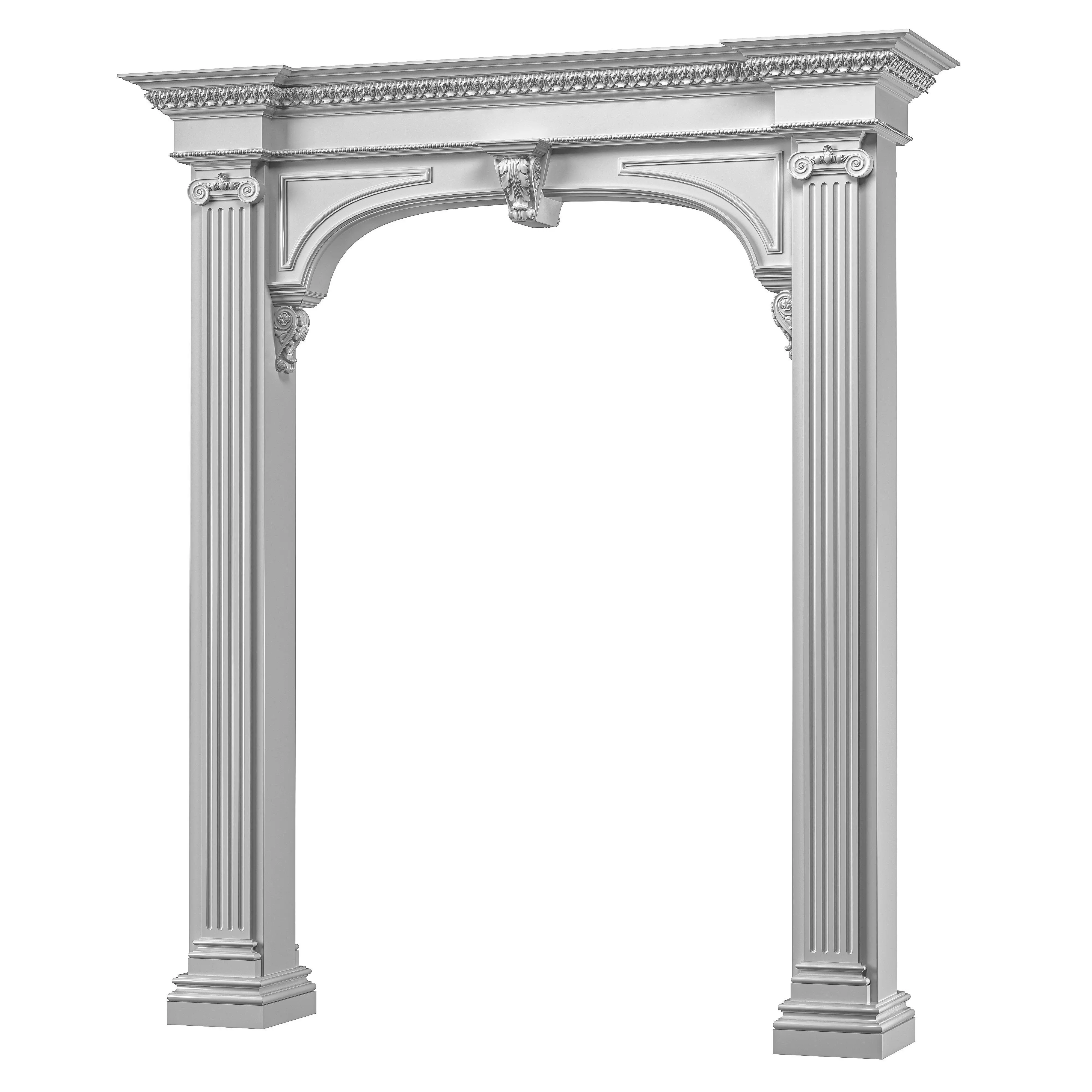 blk wood classcial decorative plaster art 004 3D model_0