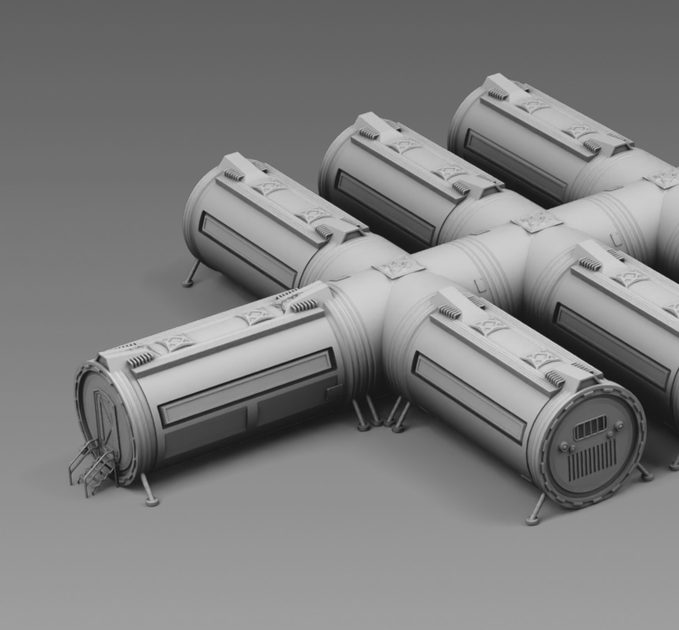 Martian modular base 3D print model_10