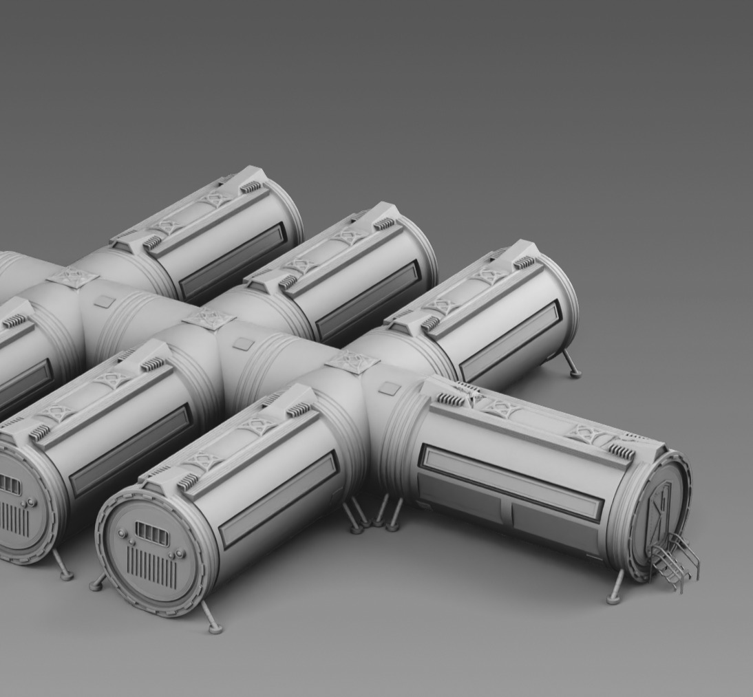 Martian modular base 3D print model_6