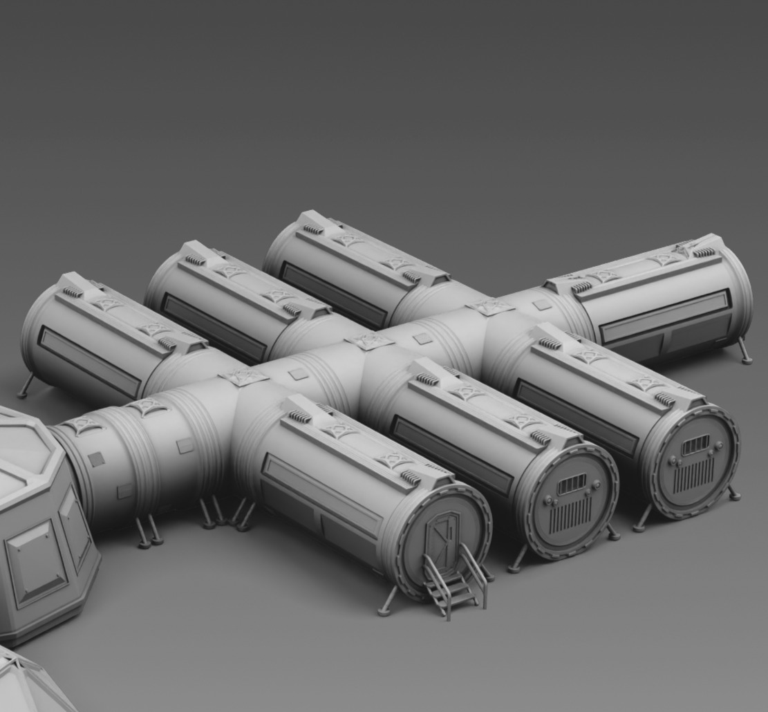 Martian modular base 3D print model_7