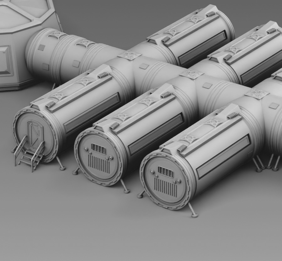 Martian modular base 3D print model_5