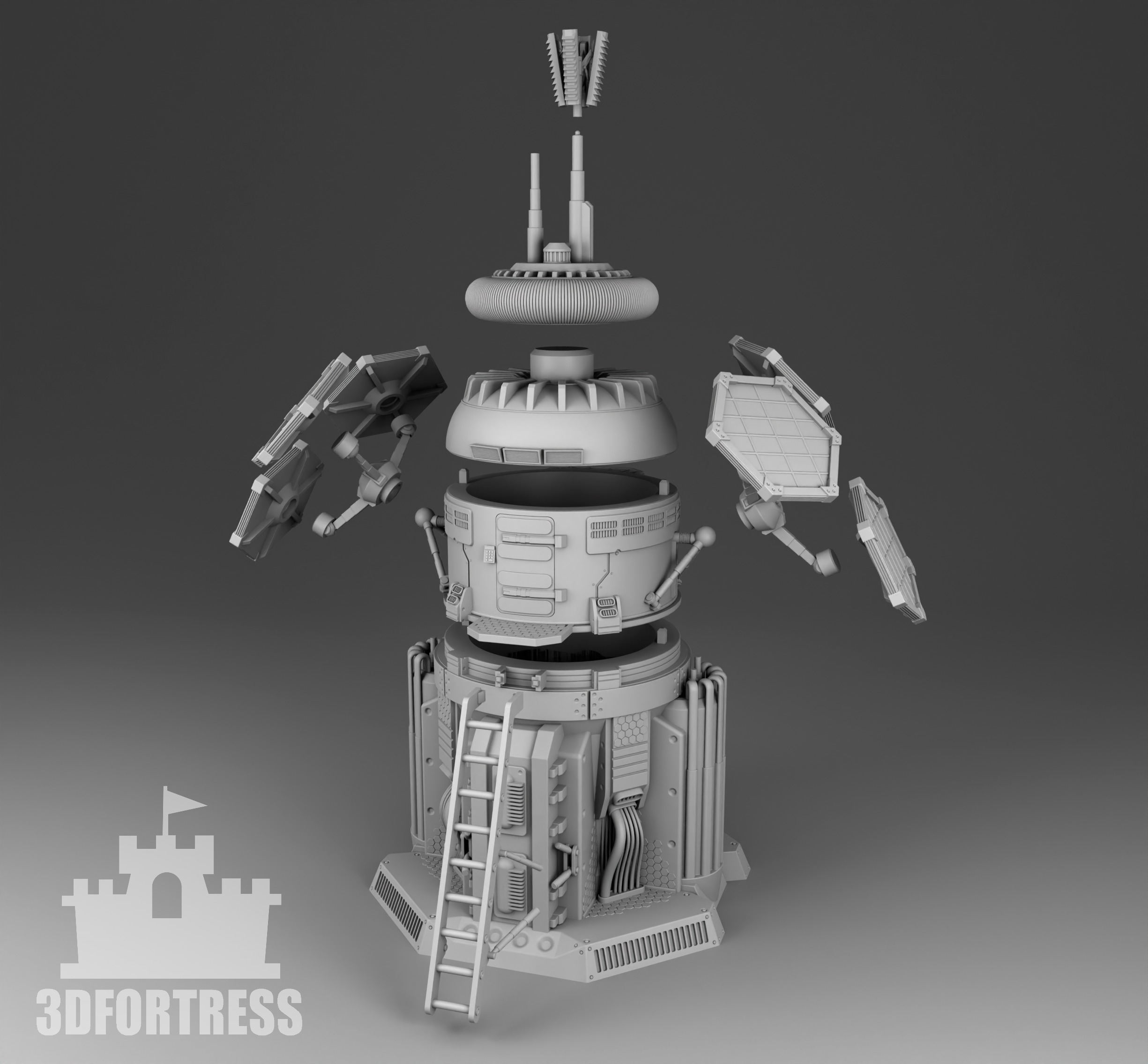 Martian power plant 3D print model_3