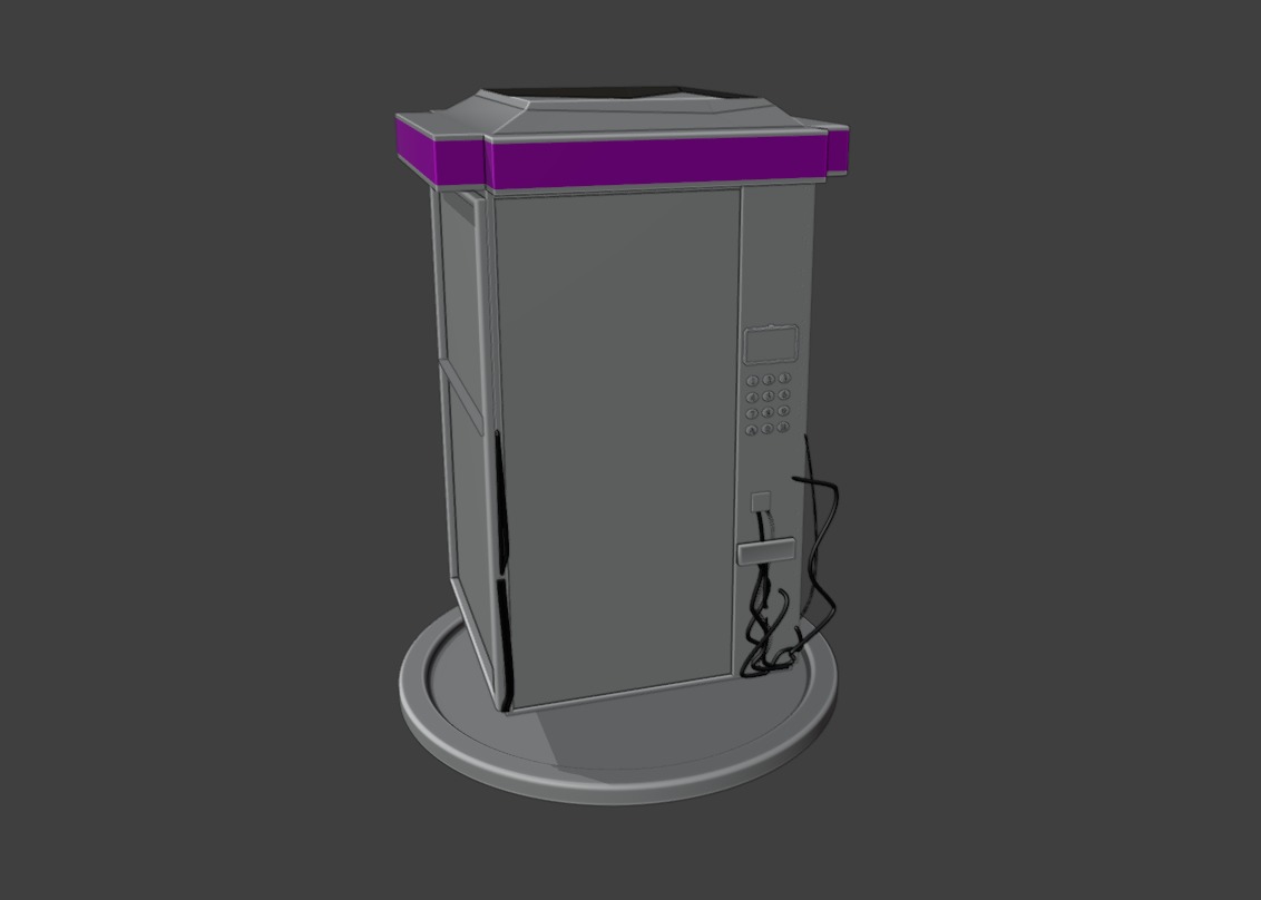 Cyberpunk Neon-Lit Sci-Fi Futuristic Vending Machine 3D model_8