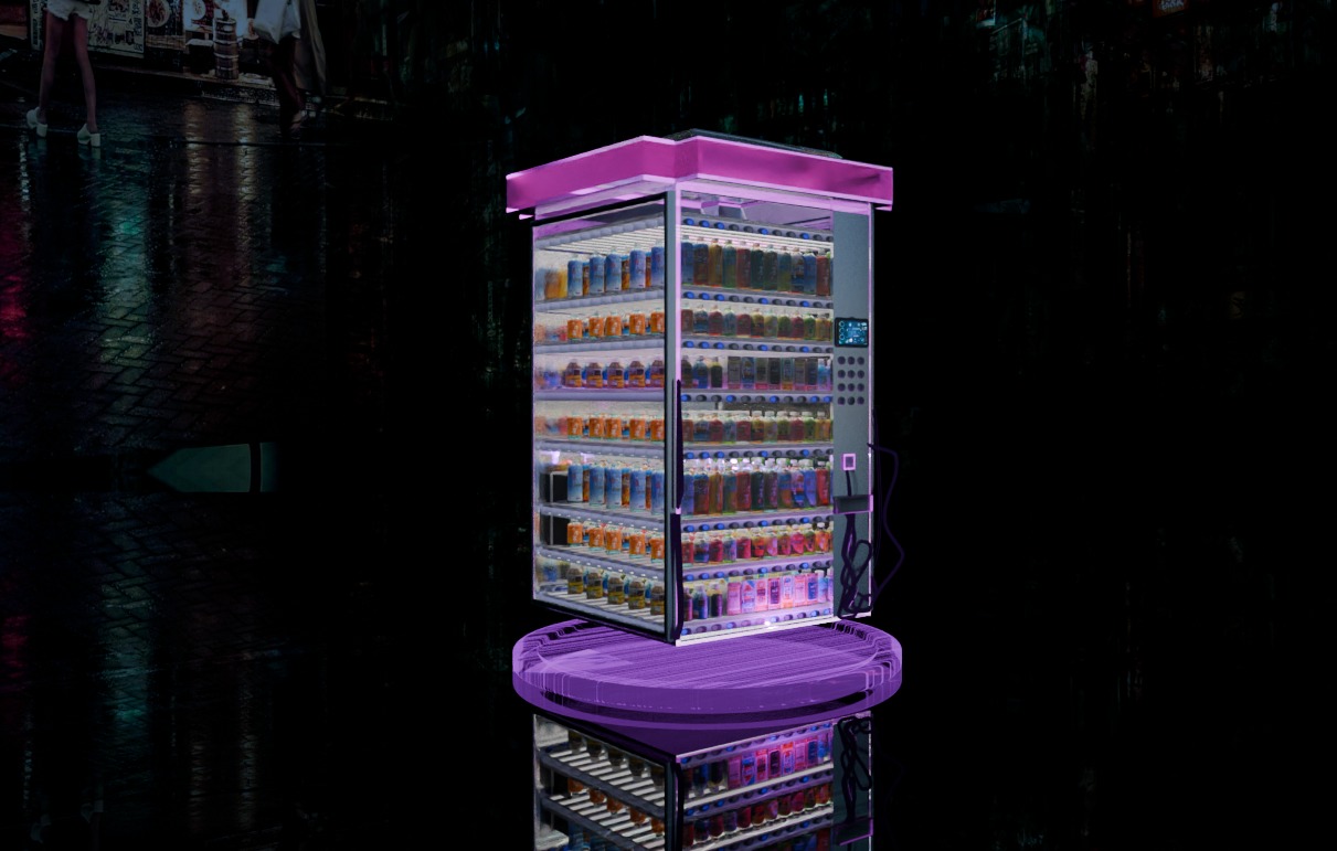 Cyberpunk Neon-Lit Sci-Fi Futuristic Vending Machine 3D model_6