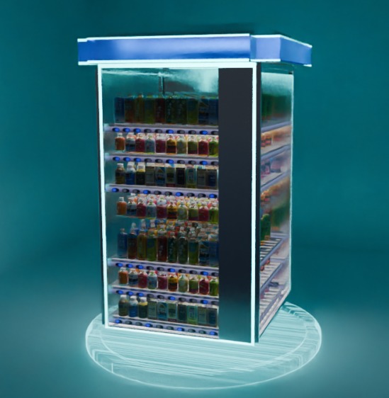 Cyberpunk Neon-Lit Sci-Fi Futuristic Vending Machine 3D model_1