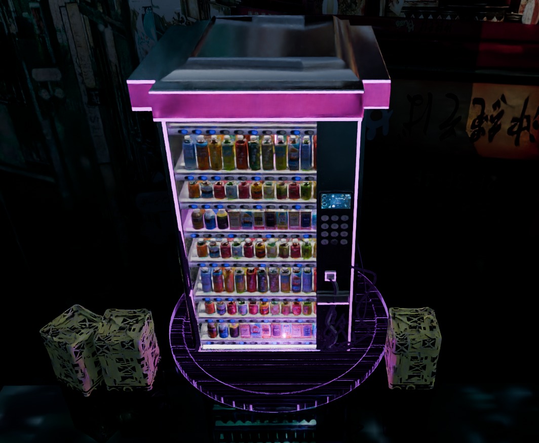 Cyberpunk Neon-Lit Sci-Fi Futuristic Vending Machine 3D model_3