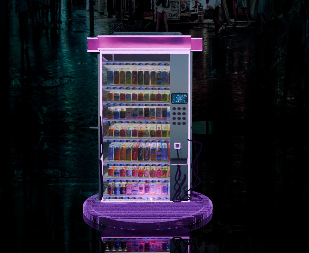 Cyberpunk Neon-Lit Sci-Fi Futuristic Vending Machine 3D model_7