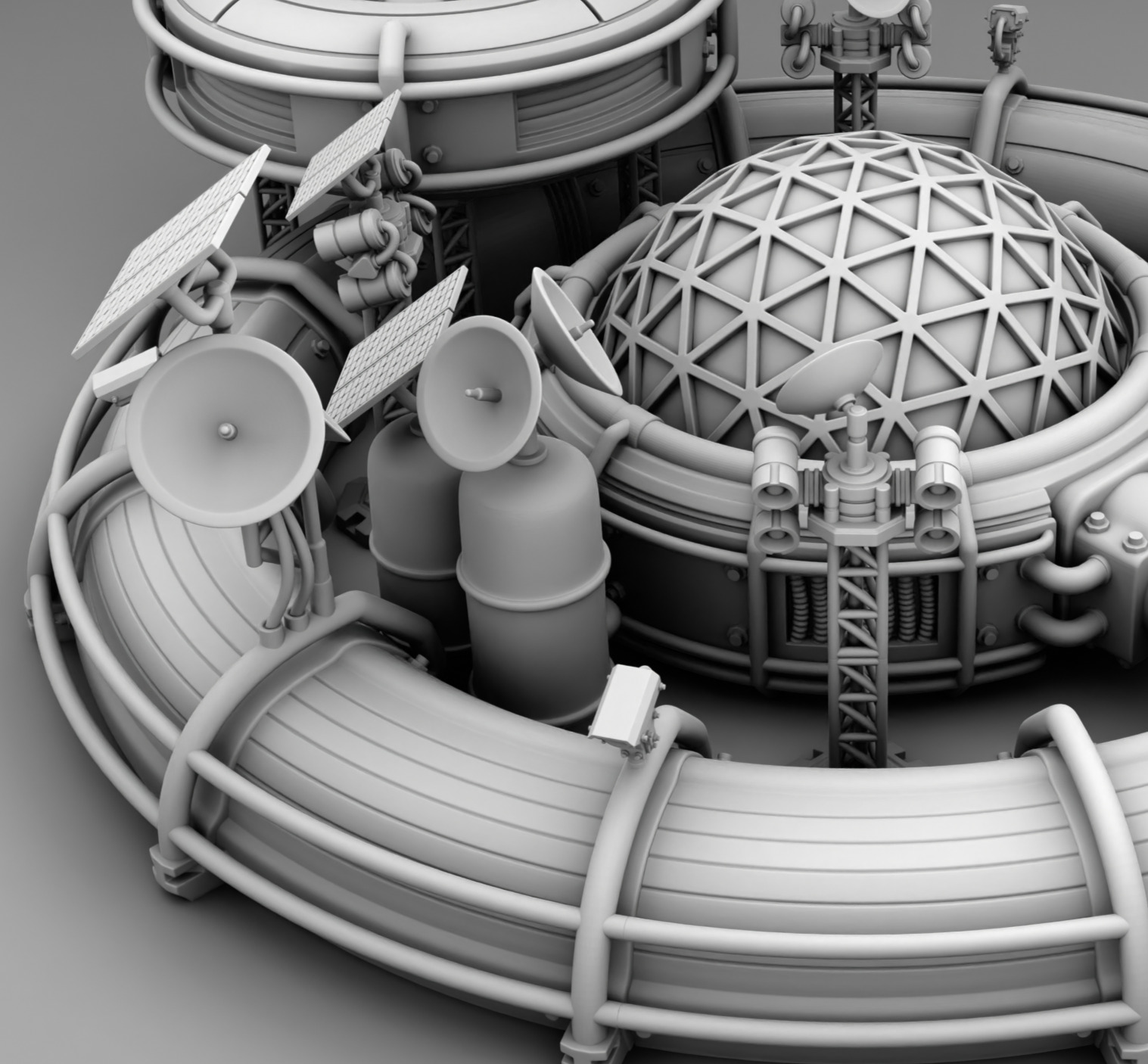 Martian Space base 3D print model_11