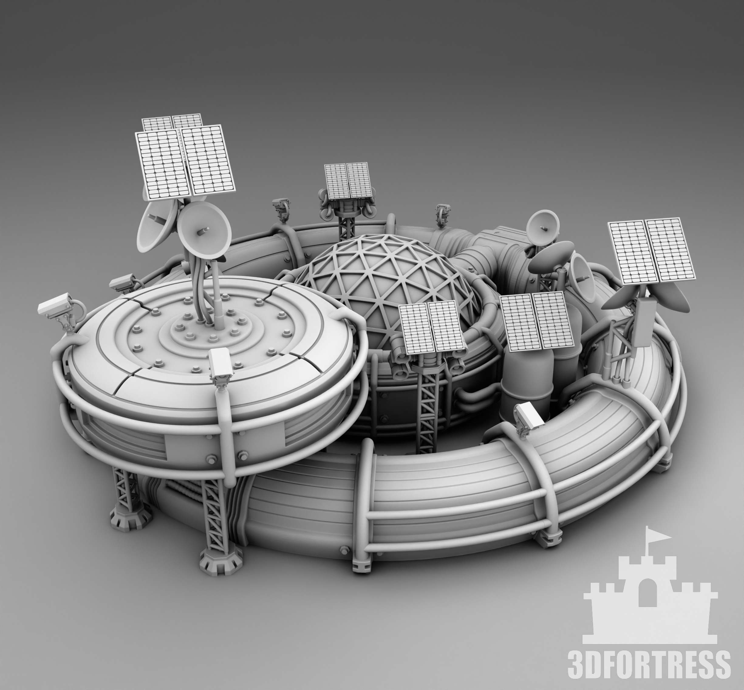 Martian Space base 3D print model_2