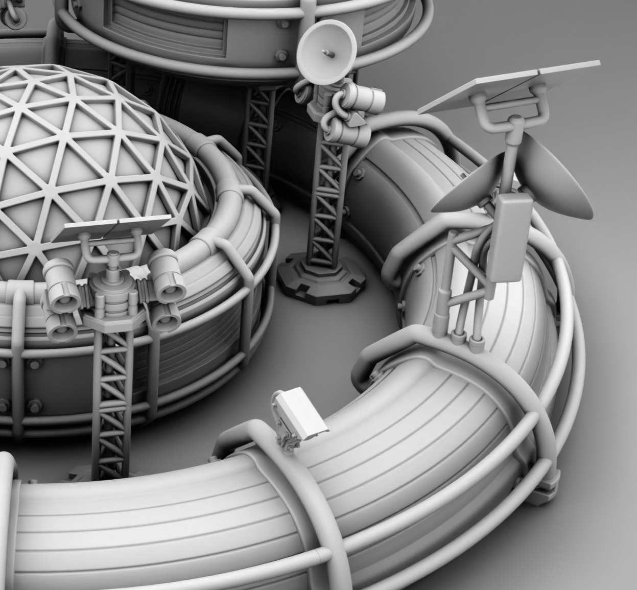 Martian Space base 3D print model_5