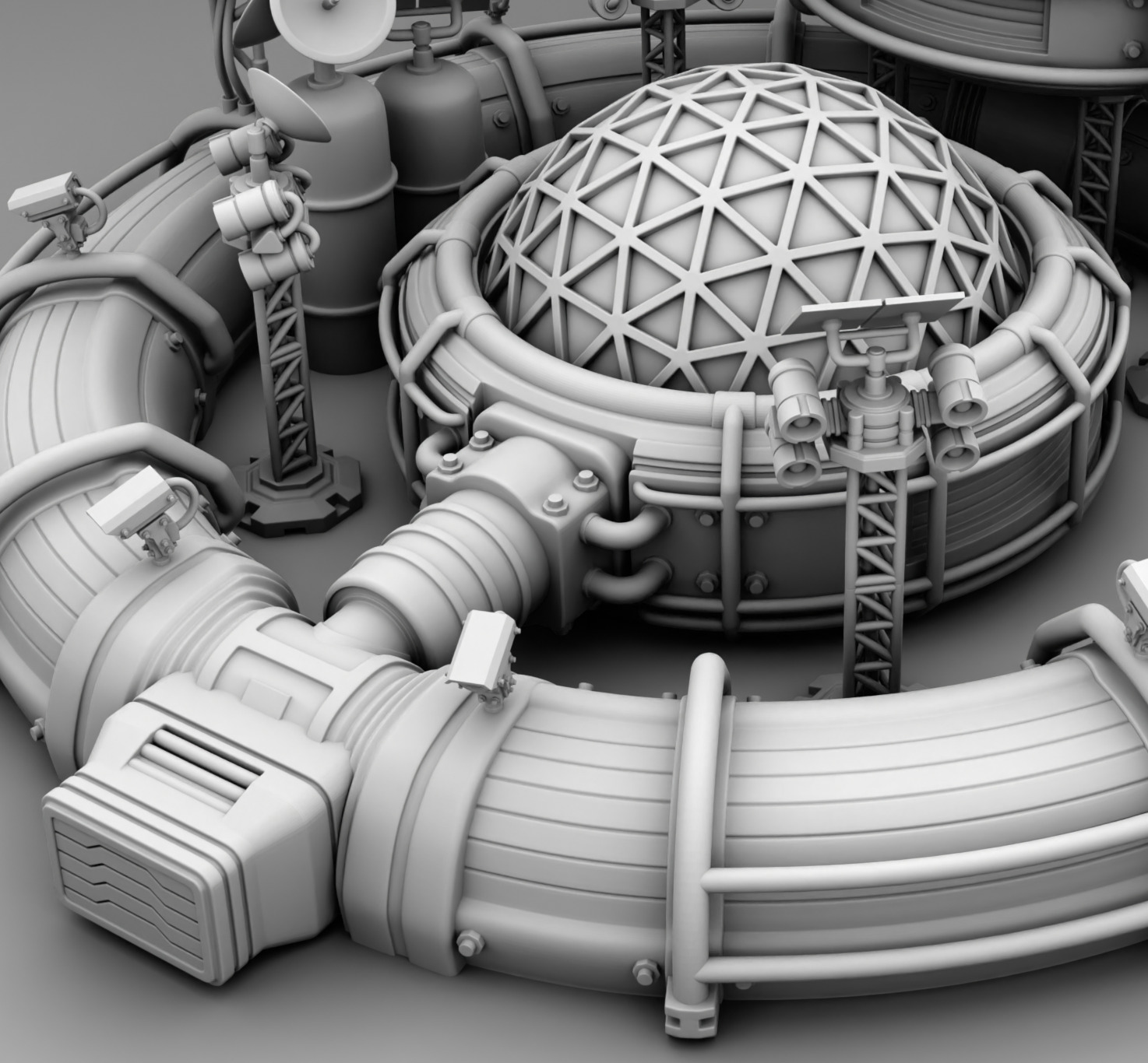 Martian Space base 3D print model_6