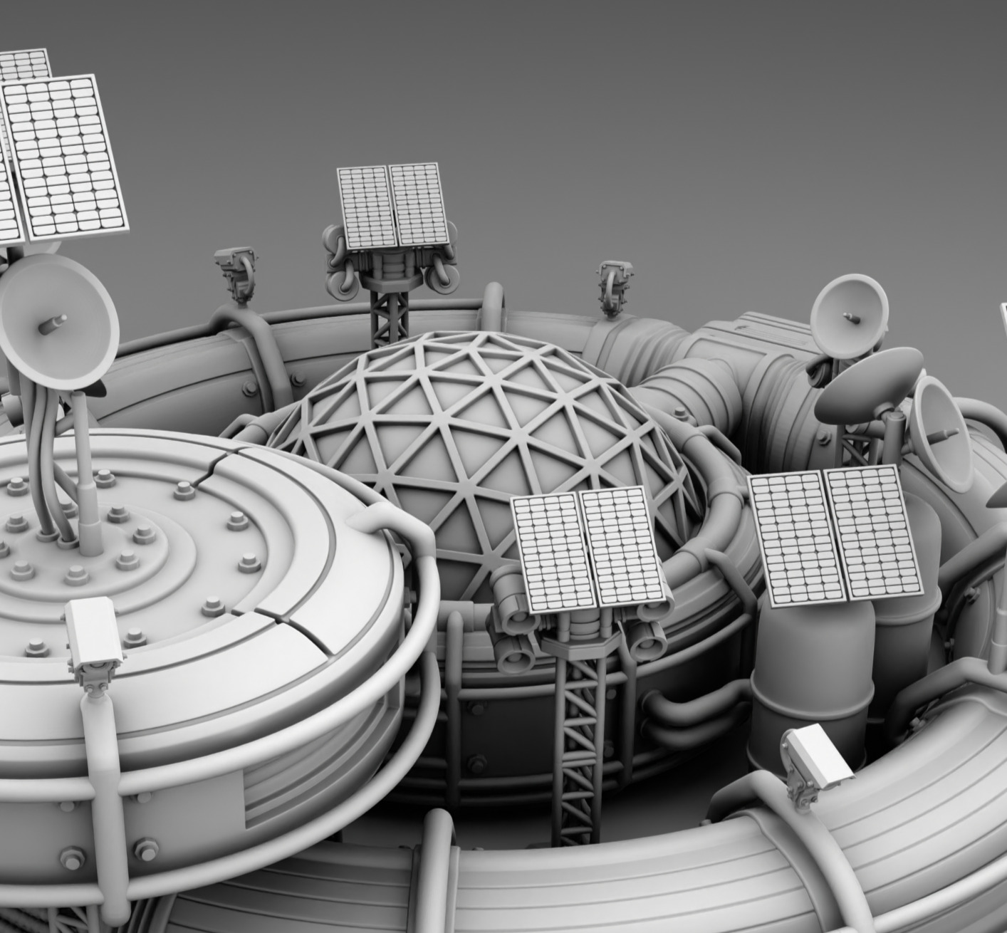Martian Space base 3D print model_14