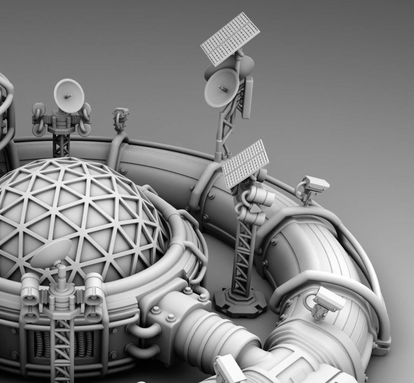 Martian Space base 3D print model_9