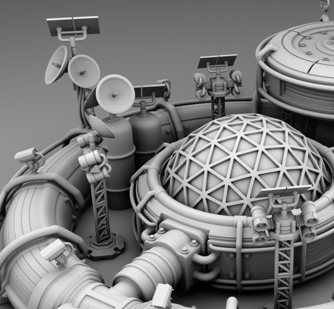 Martian Space base 3D print model_7