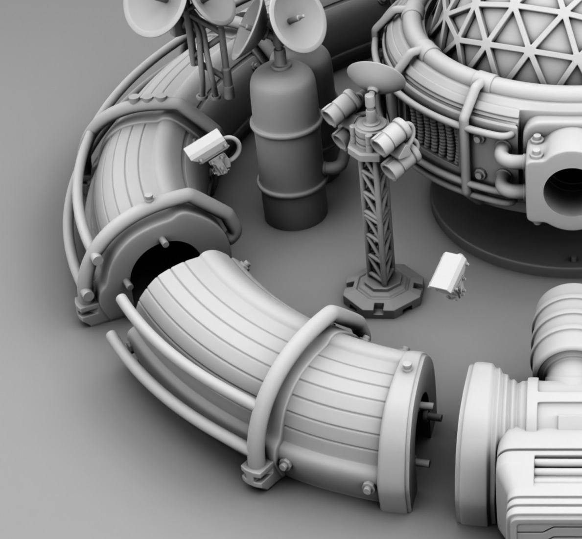 Martian Space base 3D print model_17