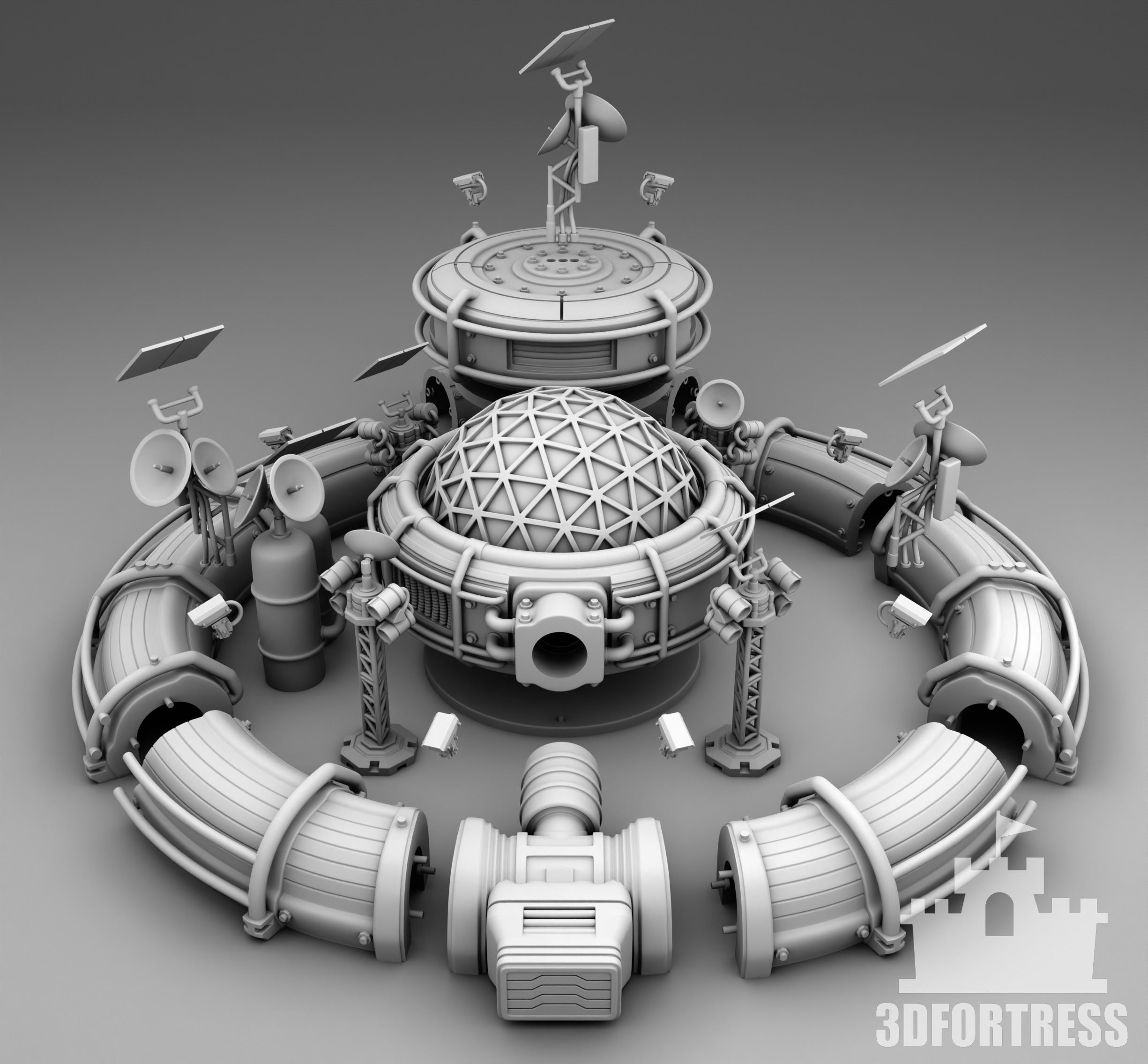 Martian Space base 3D print model_3