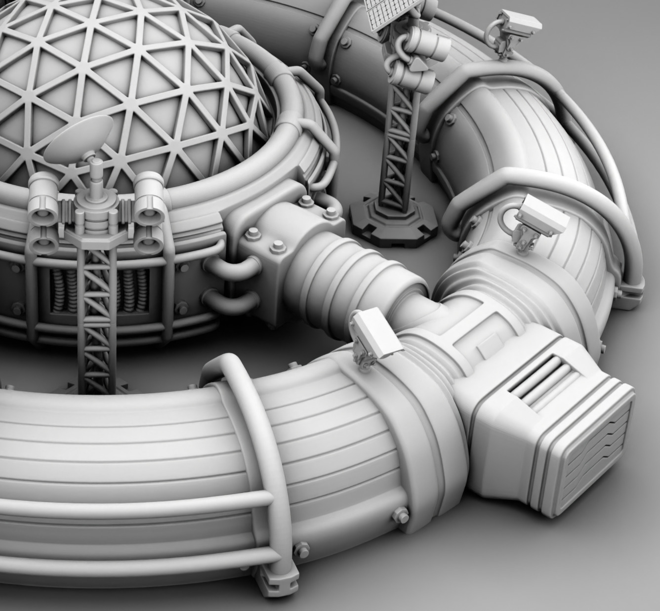Martian Space base 3D print model_10