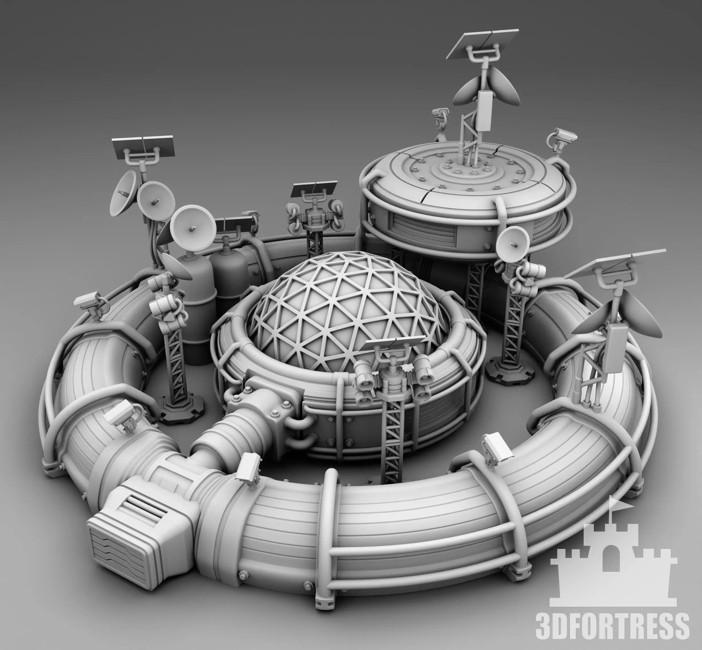 Martian Space base 3D print model_0