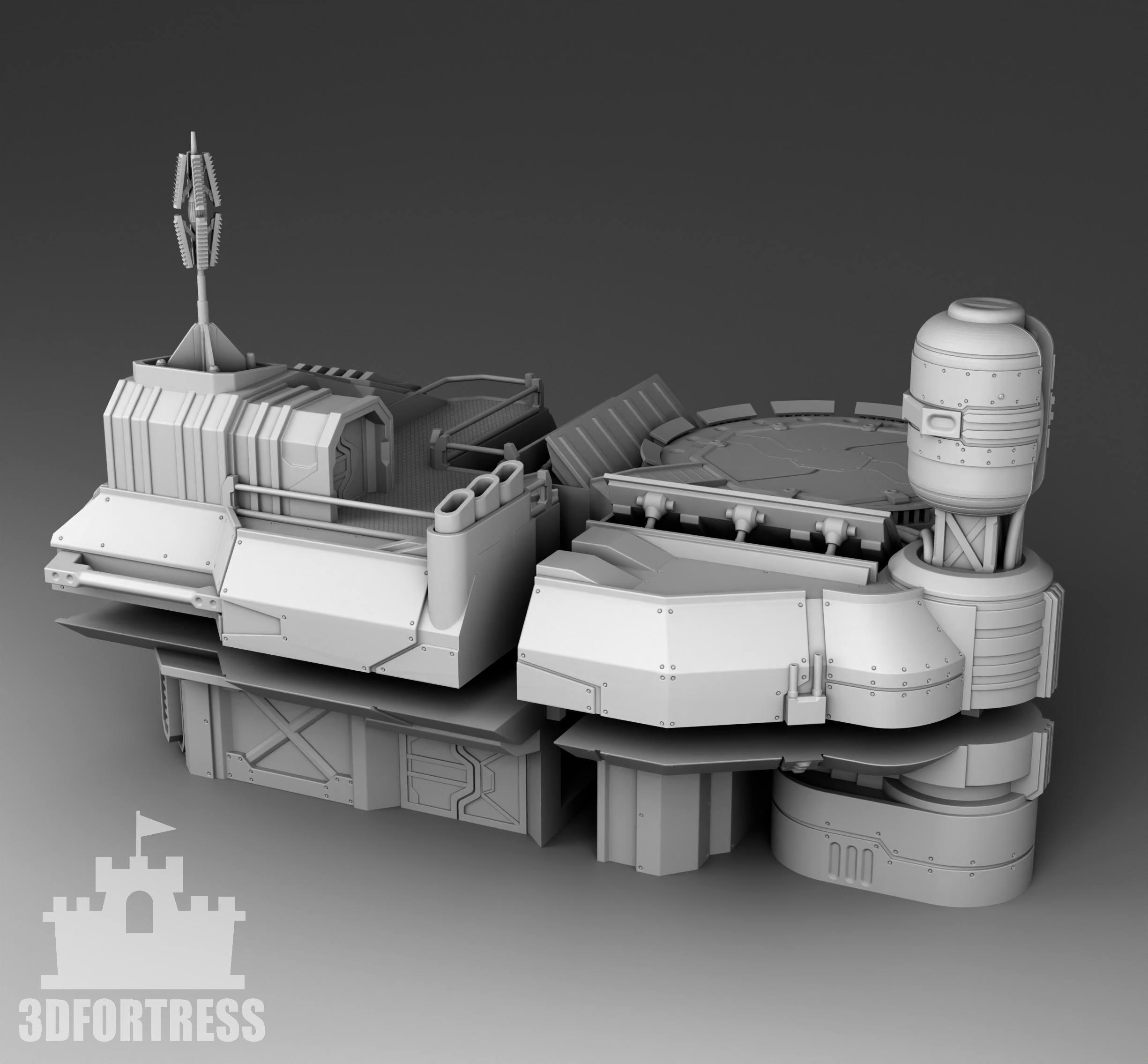 Martian special training base 3D print model_4