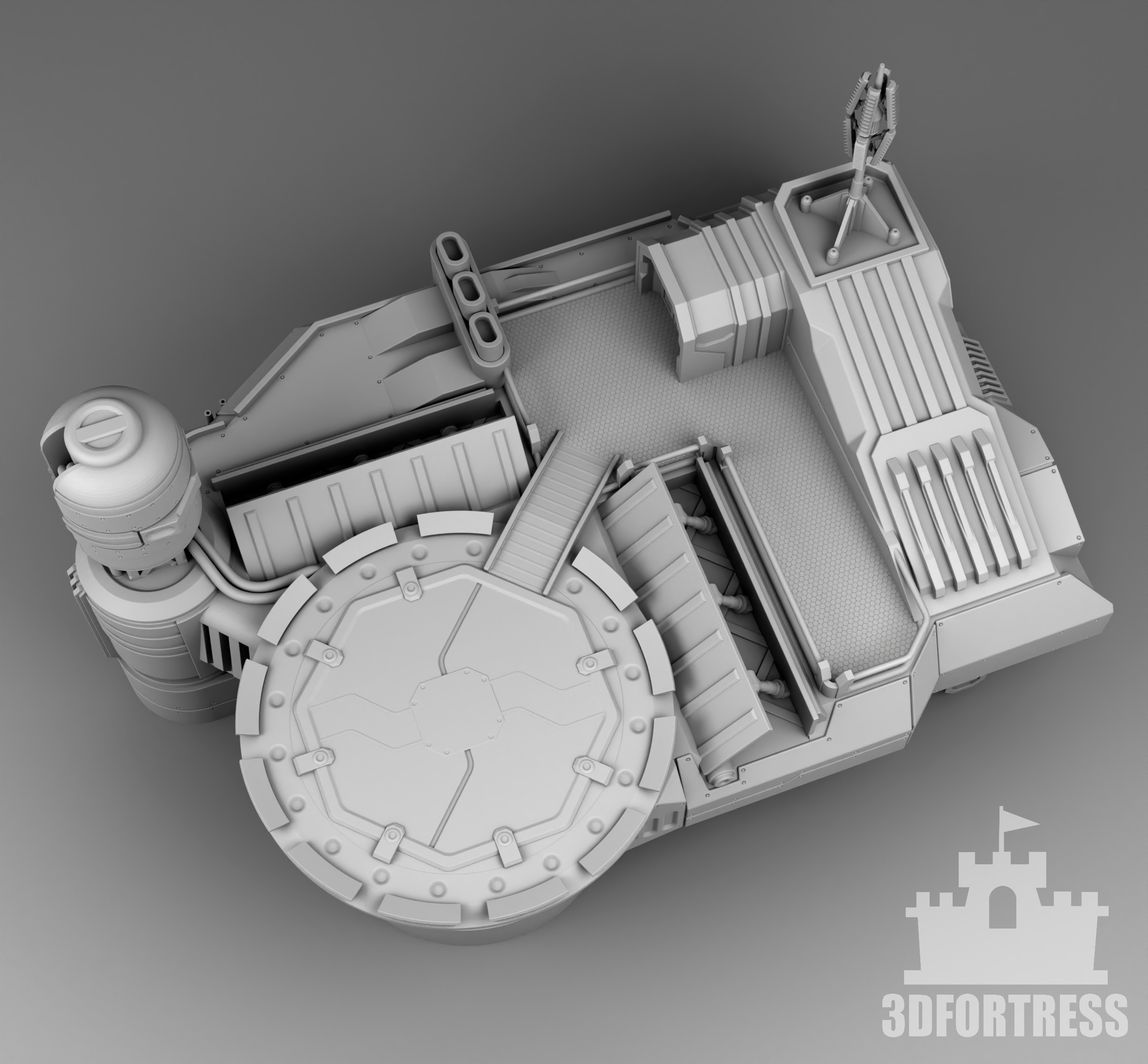 Martian special training base 3D print model_3