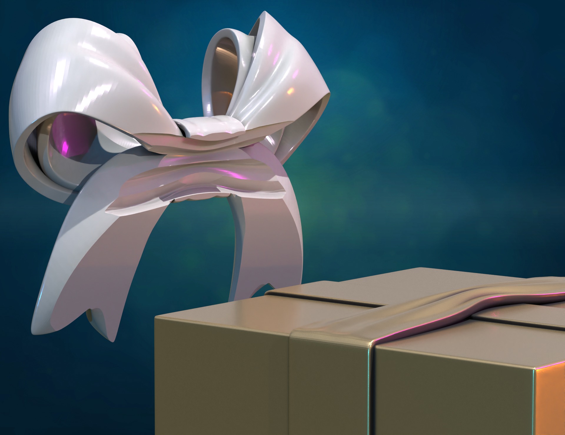 Gift Bow Box 3D print model_8