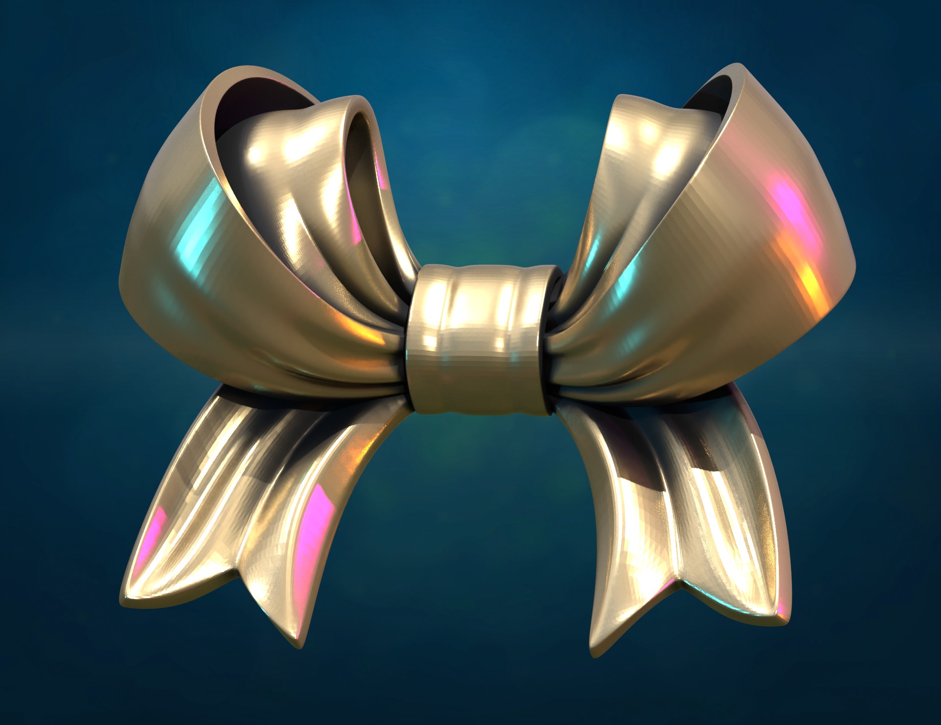 Gift Bow Box 3D print model_6