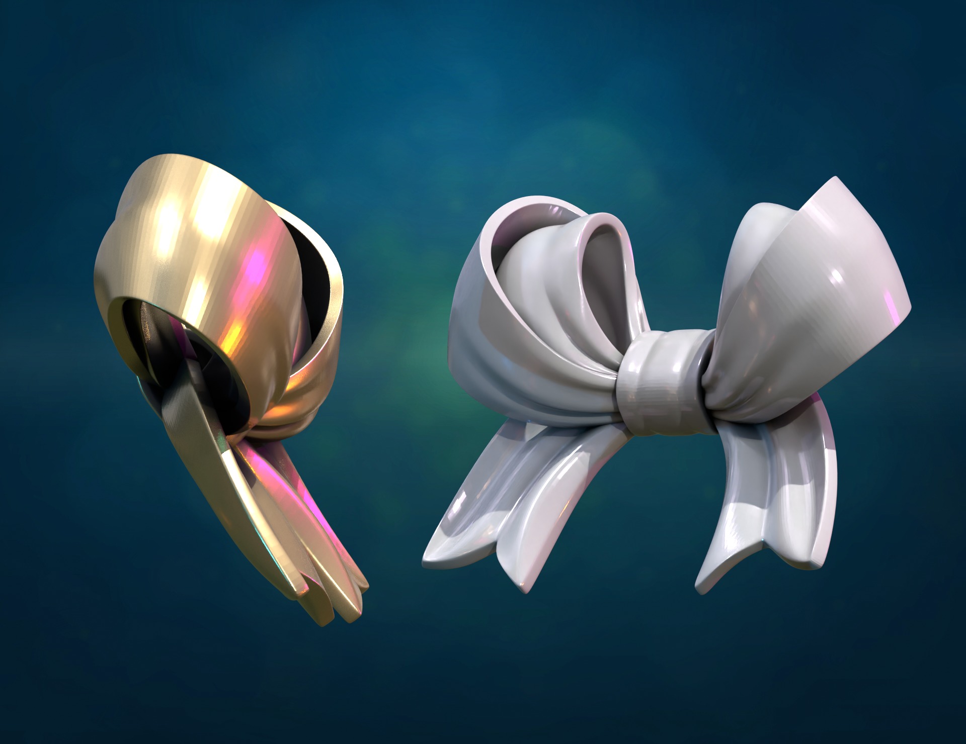 Gift Bow Box 3D print model_7